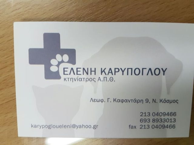 ΚΤΗΝΙΑΤΡΟΣ ΝΕΟΣ ΚΟΣΜΟΣ | ΚΑΡΥΠΟΓΛΟΥ ΕΛΕΝΗ