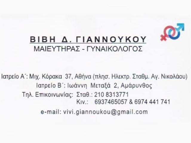 Μαιευτήρας-Γυναικολόγος Πατήσια | Γιαννούκου Παρασκευή